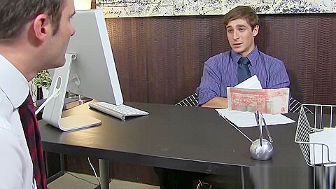 Pervert employee worships boss feet after work in his office