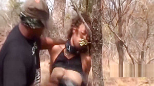 Perverted guys smacking a cheap african whore