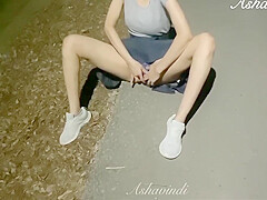 Petite teen 18+ Risky Public Squirting