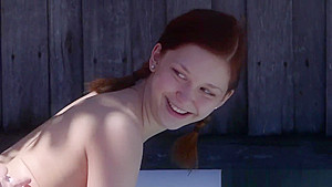 Pigtailed hairy girl gets her ass and cunt licked
