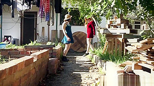 Pissing australian lesbo