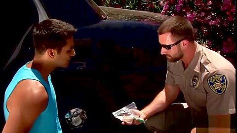 Police officer punishes and fucks naughty twinks