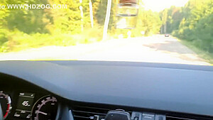 Public Car Handjob From Young Emma While We Drive In Forest Road