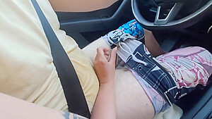 Public Car Handjob From Young Emma While We Drive In Forest Road