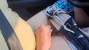 Public Car Handjob From Young Emma While We Drive In Forest Road
