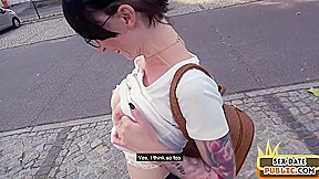 Public tattooed amateur fucked outdoor in car by sex date