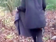 Pussy play BJ in the woods