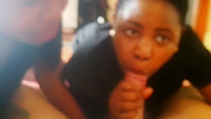 REAL BLACK teen 18+ THREESOME THE GIRLS BOTH GET TO EAT MY CUM