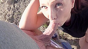 Redhead Chick Sucks Big Pecker In The Car