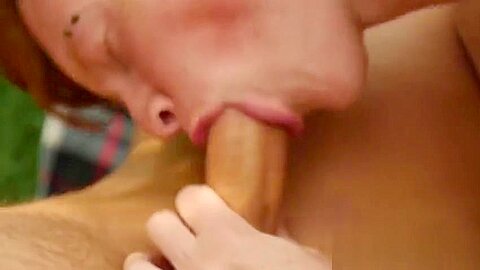 Redhead twink barebacks boyfriend after outdoor massage