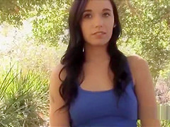 Riding perky teen 18+ in woods for cash