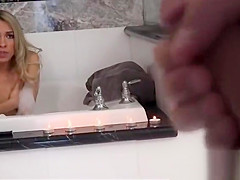 Roomie blows me from the bathtub