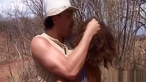 Rough bondage and interracial fucking with busty African slut