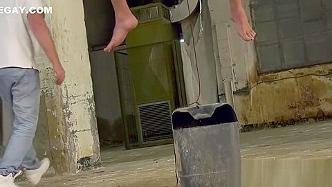 Rough handjob and bondage with cute twink and kinky Step daddy