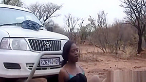 Rough interracial slamming with nasty and cock loving African slut