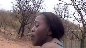Rough interracial slamming with nasty and cock loving African slut
