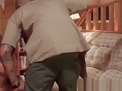 Roughly fucked young beauty tastes warm jizz