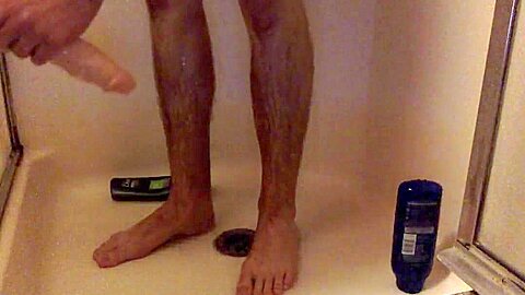 SUPER WET TWINK RIDES A HUGE DILDO IN THE SHOWER CREAMPIE ROUGH GANGBANG