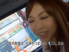 Sae Aihara Sucks Cock And Masturbates In A Moving Car