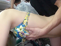Sassy Gal In A Swimsuit On The Bus! 3