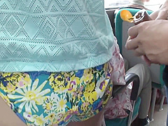 Sassy Gal In A Swimsuit On The Bus! 3