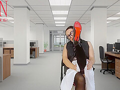 Secretary Seduces Her Boss Shows Her Pussy Tits And Cunt