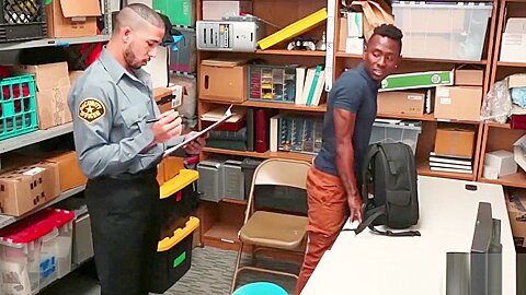 Security officer destroys a young ebony shoplifters ass