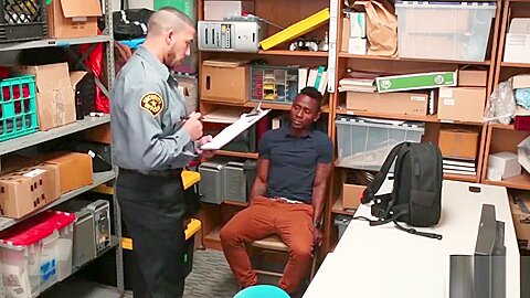 Security officer destroys a young ebony shoplifters ass
