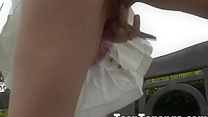 Sexy 18 Year Old Teen 18+ Topanga Spreading Her Legs Outdoors