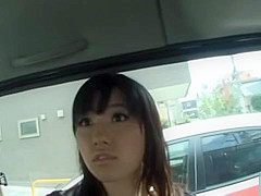 Sexy Azusa Nagasawa car masturbation