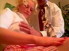 Sexy Blonde Rides Business Mans Cock In The Office