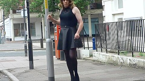 Sexy Transvestite masturbating out side the post office