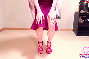 Sexy Ts In Pink Dress & Heels Fucks Her Ass - Maya Pink And Lucia Maya