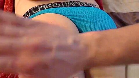 Shaved gay spanking with massage