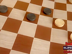 She Uses Her Feet To Beat Me In Checkers + Footjobs