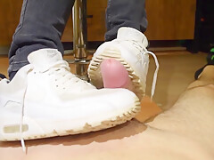 Shoejob Black Sockjob And Footjob With Nylon Socks