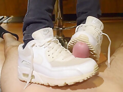 Shoejob Black Sockjob And Footjob With Nylon Socks