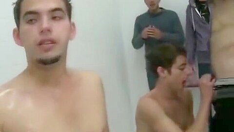 Shy College Boy Hazed In The Shower