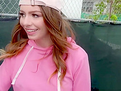 Shy teen 18+ fucks outdoor for money
