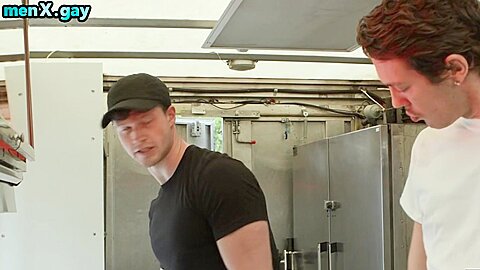 Skinnier bottom stud assdrilled till cum on the kitchen