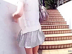 Skinny Japanese teen 18+ Tricked To Suck Strangers Dick In Car