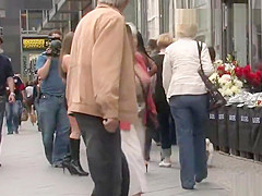 Slave takes bondage tour in public