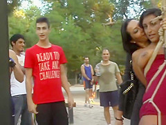 Slaves in bondage disgraced in public