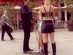 Slaves wrapped in plastic in public