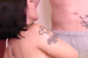 Slender Transbabe Foxxy blows and fucks stud Roman Todds cock