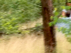 Small Titted German Babe Gets Her Pierced Muff Destroyed In The Woods