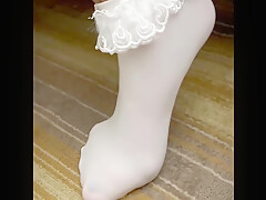 Socks With Pretty Little Bows Footjob