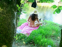 Solo Girl Exhibiting Outdoor At The River