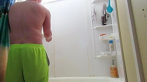 Solo soft Dick fun in the shower