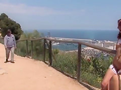 Spanish slave fucked at ocean view